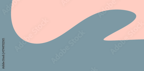 Abstract Negative Space Loop Background. Abstract background with an overlapping, organic loop shape creating negative space in the pink and blue areas.
