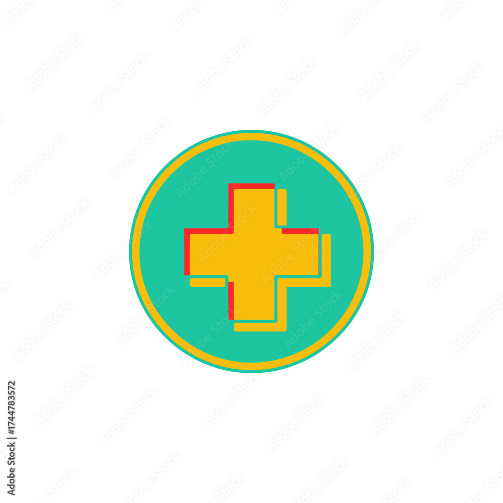 Fototapeta premium Illustration showing a green recycling symbol and a green trash can symbol, both contained within rounded square frames, against a white background.