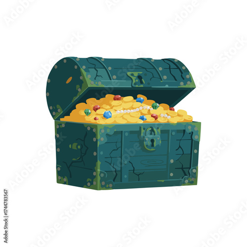 treasure chest isolated on white