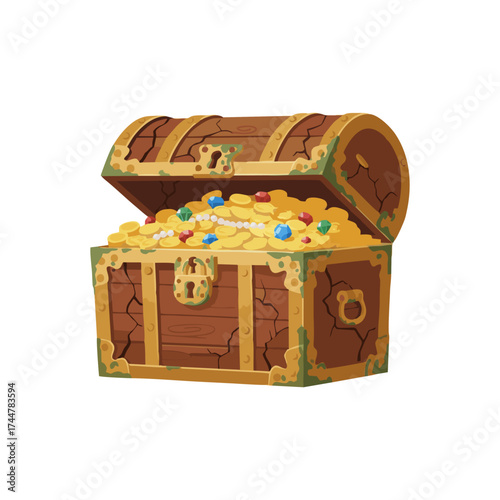 treasure chest isolated on white