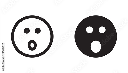 Set  emoticons . Emoji social network reactions icon. Cartoon emoticons . facial expressions and simple expressions different cartoon smile flat illustration.