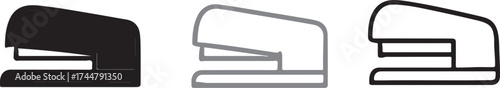 Stapler icons in varied styles symbolizing office efficiency and document management for professional presentations and designs