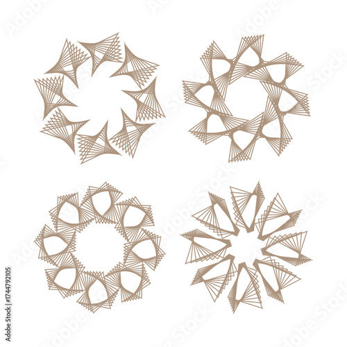 Abstract brown circle triangle lines art decoration isolated