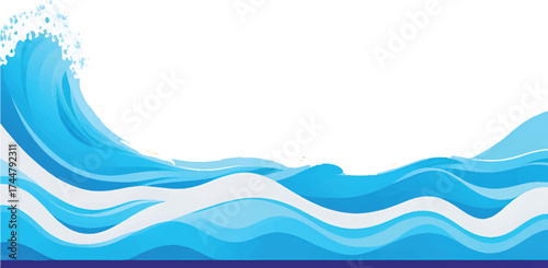 Abstract blue wave pattern with flowing lines and liquid motion design for a water ocean vector illustration backdrop