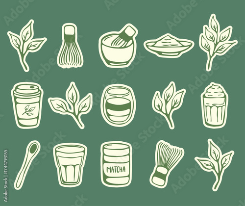 matcha doodle icons