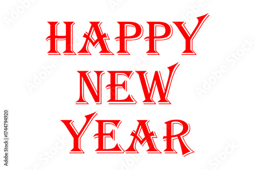 Happy New Year - 新年を祝うメッセージの「Happy New Year」の文字
