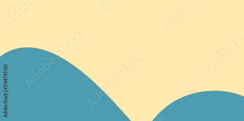 Gentle Rolling Hills Abstract Vector Landscape. Minimalist vector background featuring two gentle. Usage Purpose: E-commerce website banner or personal blog header.