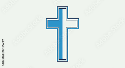 Minimalist Christian Cross Symbol with Geometric Design and Clean Lines for Religious Art and Graphic Design Projects