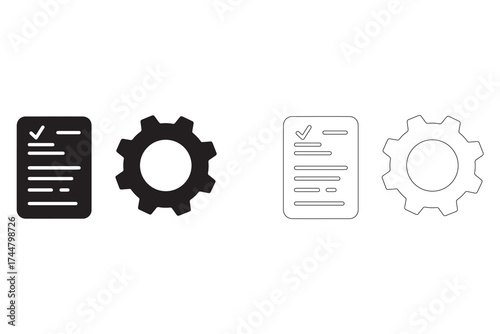 Process automation icons for workflow efficiency and task management representing seamless integration and documentation with settings