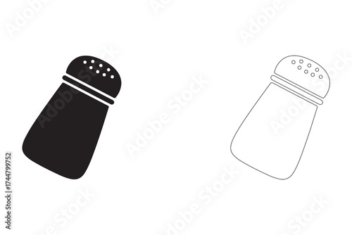 Salt shaker silhouette illustration vector black and white condiment dining food preparation essential kitchen element