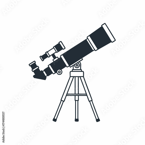 Telescopic Astronomy Equipment Illustration for Cosmic Observation