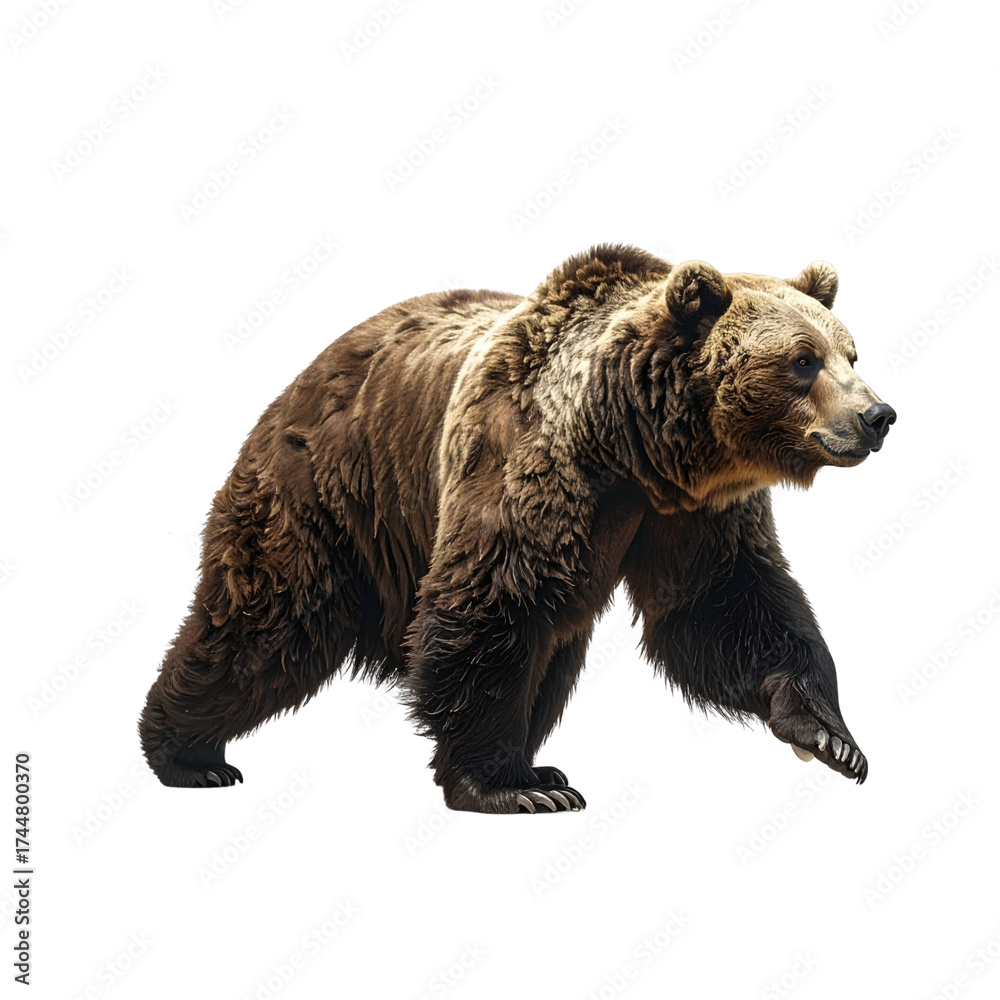 Fototapeta premium Bear die cut on transparent background, cut out