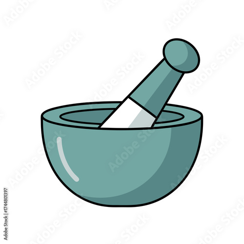 Mortar and Pestle Illustration for Pharmacy and Medical Use