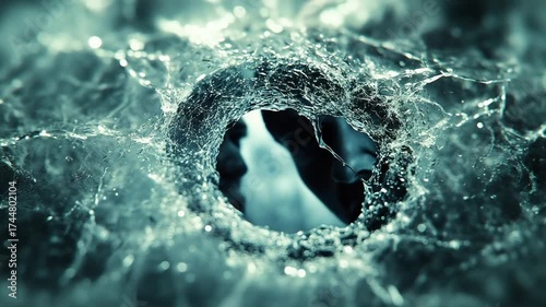 Abstract Circular Water Vortex with Dynamic Splashes.