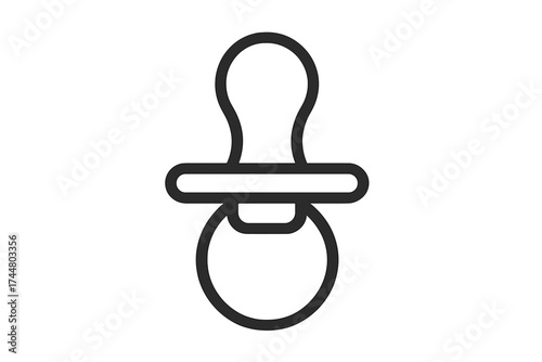Baby pacifier vector icon. Soother or dummy line symbol for newborn and infant care. Simple outline graphic for parenting, baby shower, childcare products and maternity design.