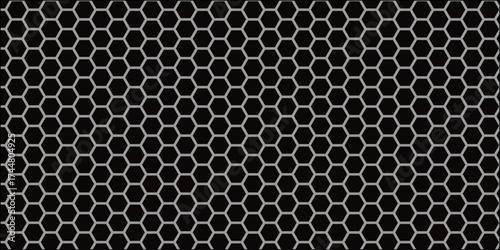 Seamless dark gray metallic mesh grid pattern texture