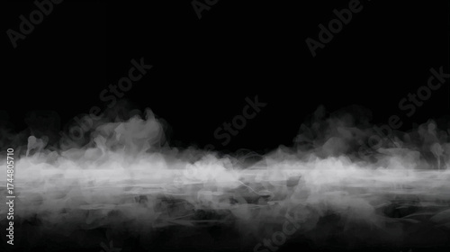 A wispy, ethereal fog drifts gently across a dark, mysterious expanse, creating a moody and atmospheric backdrop, perfect for adding depth.