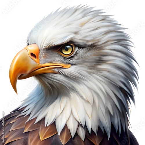 Bald Eagle Head Detailed Close-up Portrait raptor bird