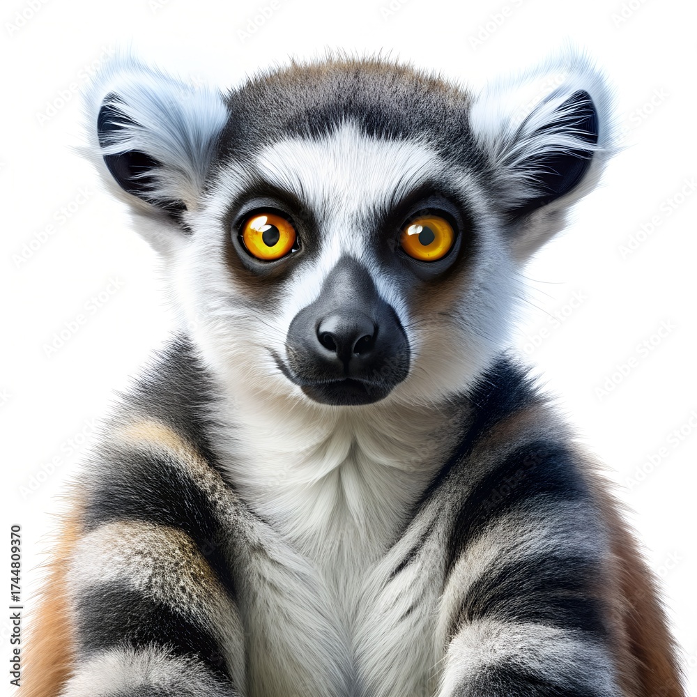 Obraz premium Close Up Portrait of Ring Tailed Lemur Face primate
