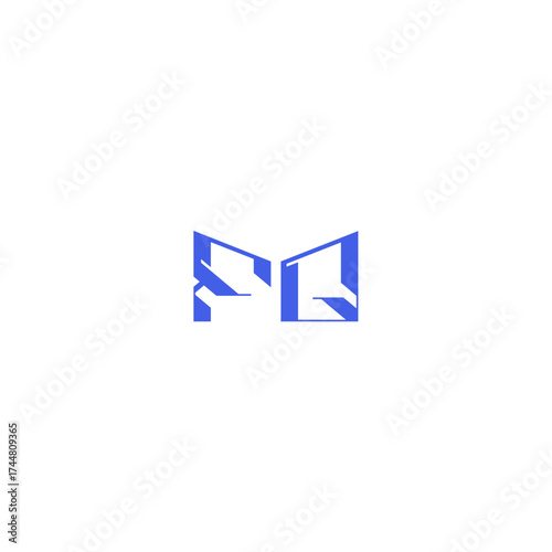Free Download techno geometric style FQ square concept abstract monogram initial logo design letter - GFXLoad