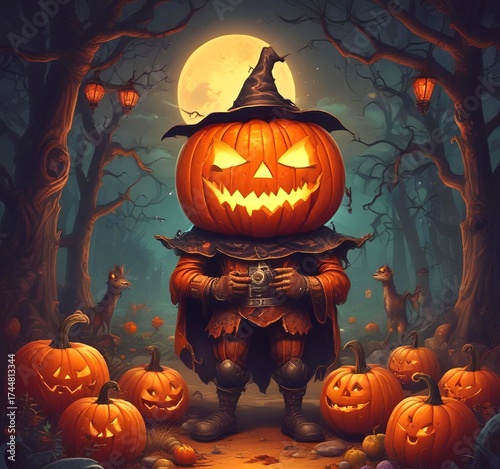 Illustration of jack lantern pumpkin