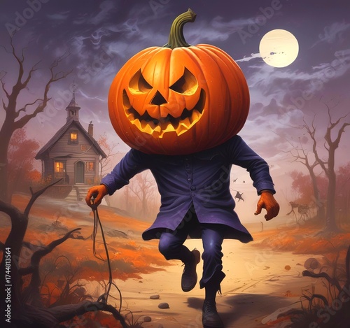 Illustration of jack lantern pumpkin