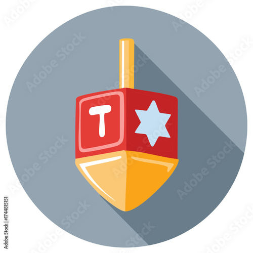 Hanukkah Dreidel Toy with Hebrew Letters and Star of David Icon