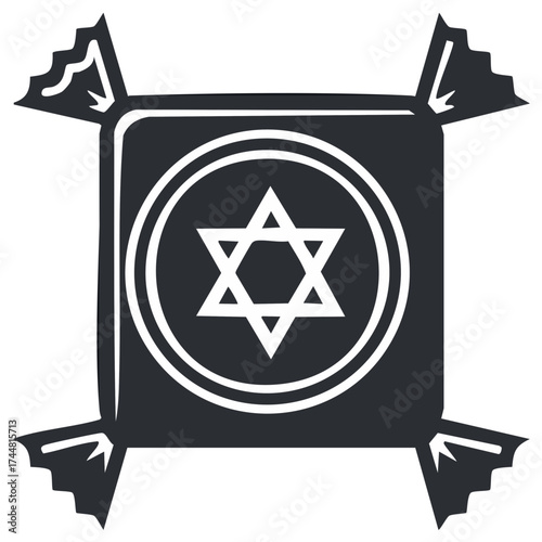 Hanukkah Candy with Star of David Icon for Holiday Celebrations