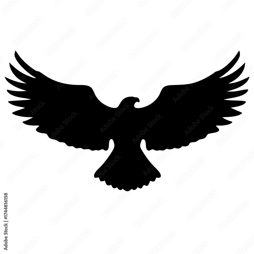 Fototapeta premium eagle with wings graphic, Vector Silhouette of An Eagle with wings open