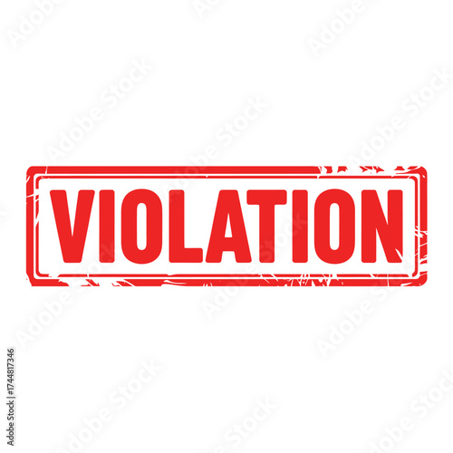 Red stamp showing the word violation