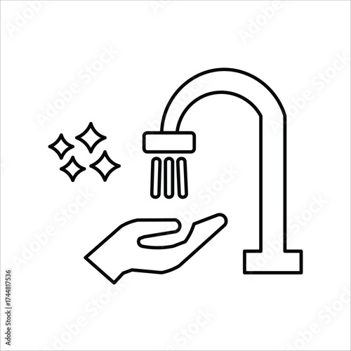 sanitation icons. simple line vector