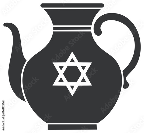 Stylized jug with star of David symbol