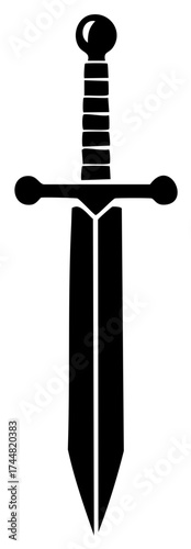Silhouette Sword Isolated Medieval Weapon Black Swordsmanship Battle Combat