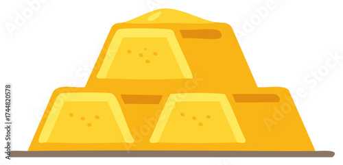 Stack of golden bars. Treasure trove with wealth, asset, and business prosperity and rich savings