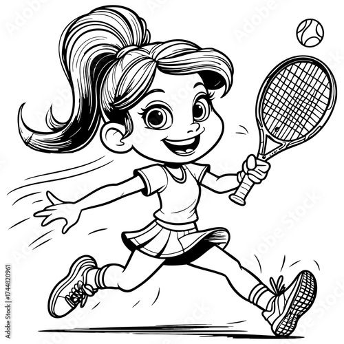 Tennis Girl Coloring Page