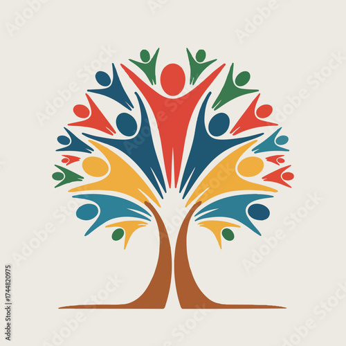 Creative Global Dignity Day design in solid color vector style with multicultural people, symbolic hearts, unity icons, and empowerment motifs perfect for social awareness and educational content