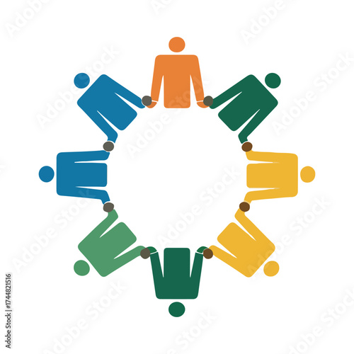 Flat vector illustration for Global Dignity Day featuring diverse people, abstract figures, and inspirational symbols representing kindness, solidarity, human rights, and global harmony