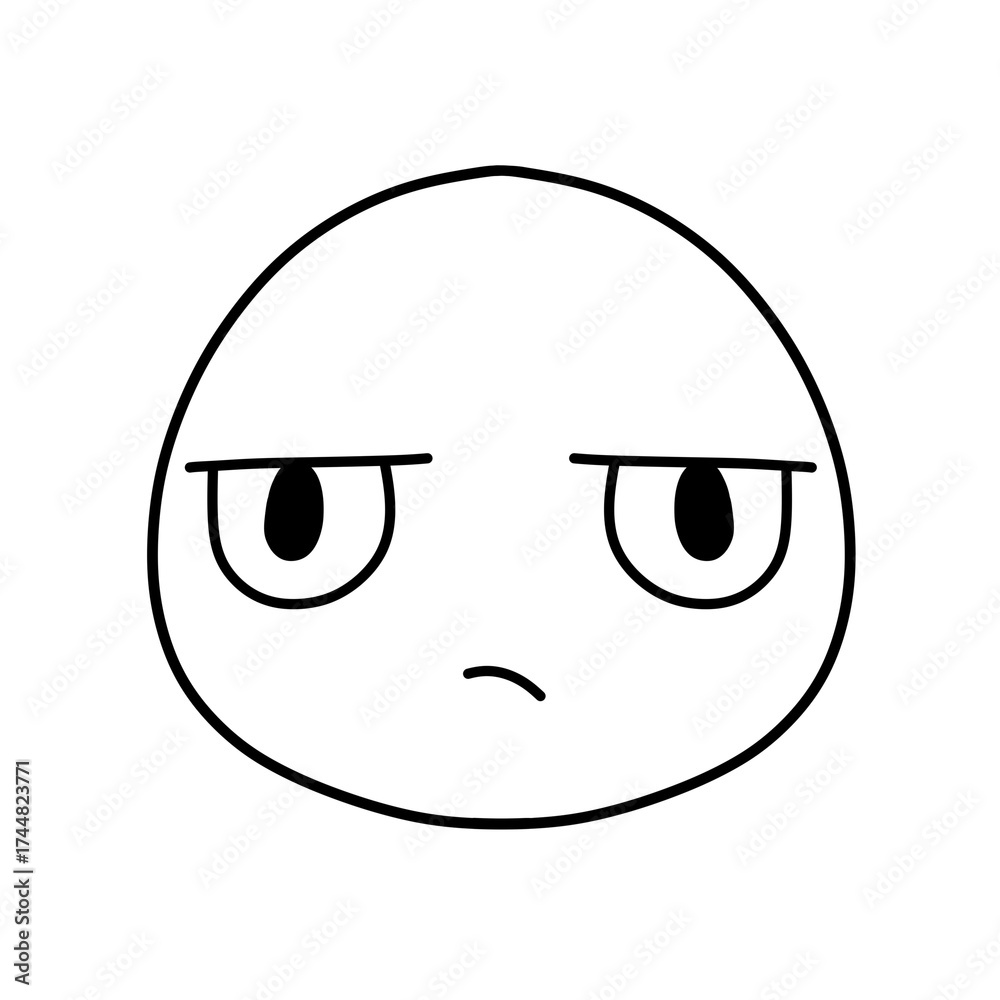 Fototapeta premium Cute emoji emoticon emotion face icon hand draw