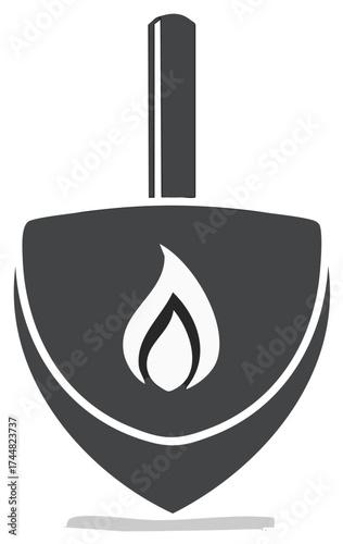 Dreidel Icon for Hanukkah Symbol, Jewish Tradition