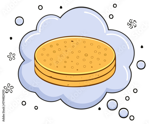 Dreaming of a fresh stack of pancakes for breakfast cartoon illustration
