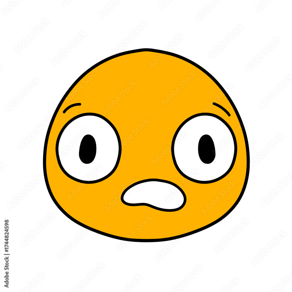 Fototapeta premium Cute emoji emoticon emotion face icon hand draw