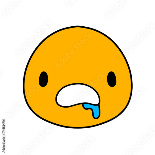 Cute emoji emoticon emotion face icon hand draw