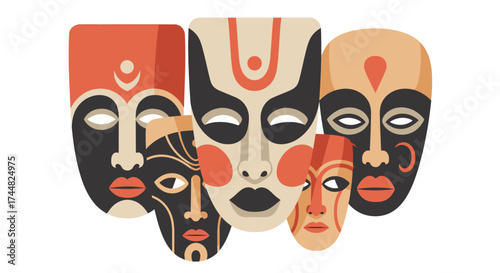 Collection of diverse tribal masks with intricate designs and cultural significance.