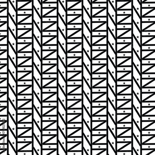 Geometric pattern of repeating black and white zigzag lines forming a textured background