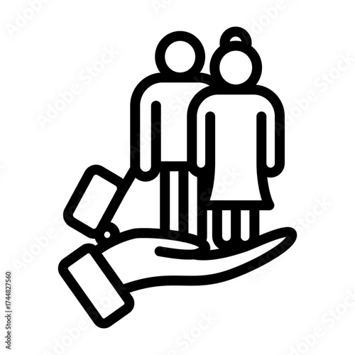 Immigrant Inclusion Vector Line Icon Design