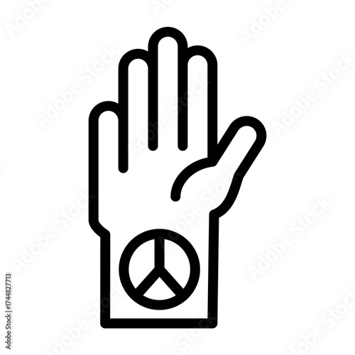 Refugee Hand Vector Line Icon Design