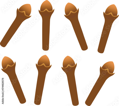 Cute cartoon hand drawn vector pile of cloves clipart.