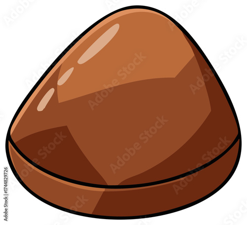 Single shiny brown chocolate candy drop illustration sweet delicious dessert confection