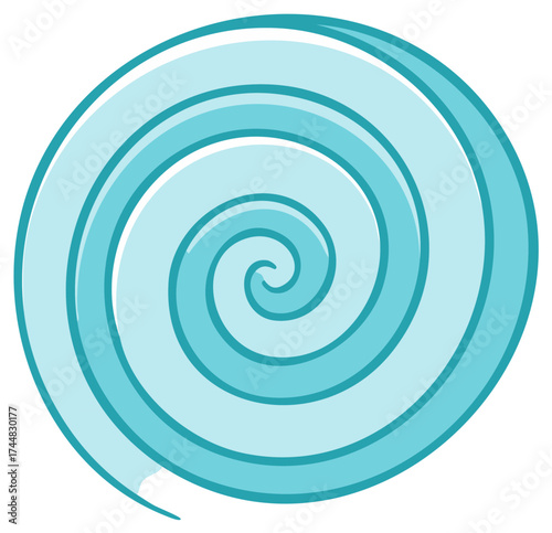 Abstract Spiral Design in Shades of Blue Vector Illustration
