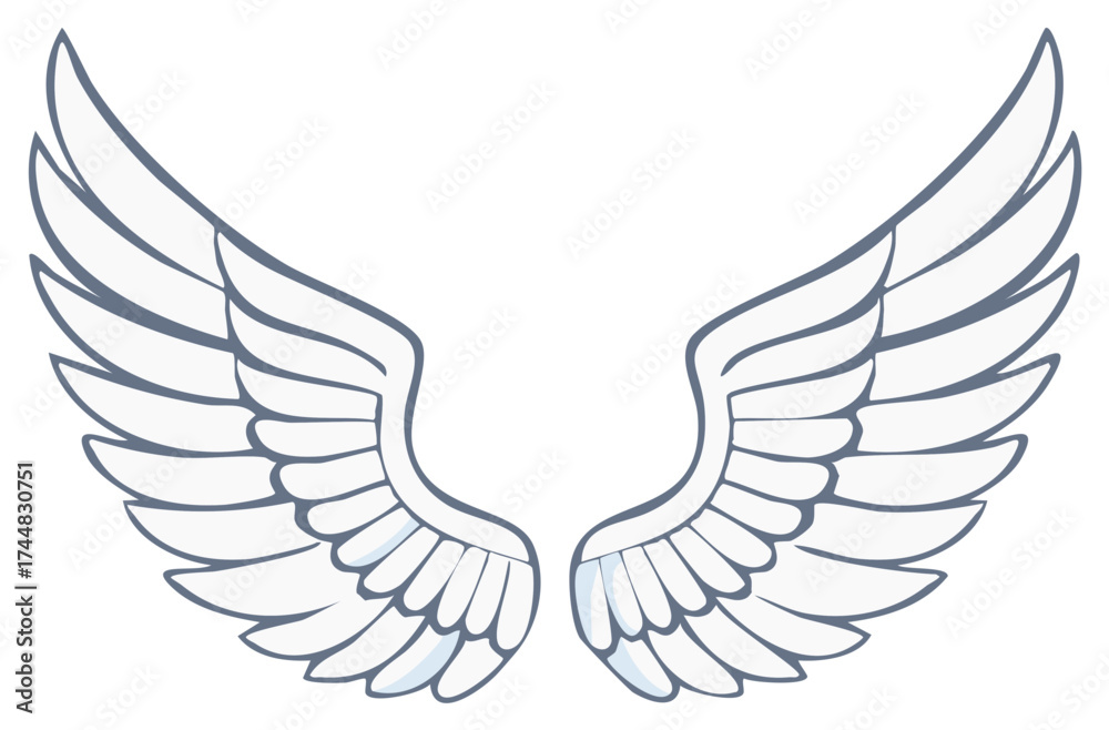 Obraz premium Angel Wings Illustration: Feathered Spread for Symbolism, Fantasy or Spiritual Design Elements